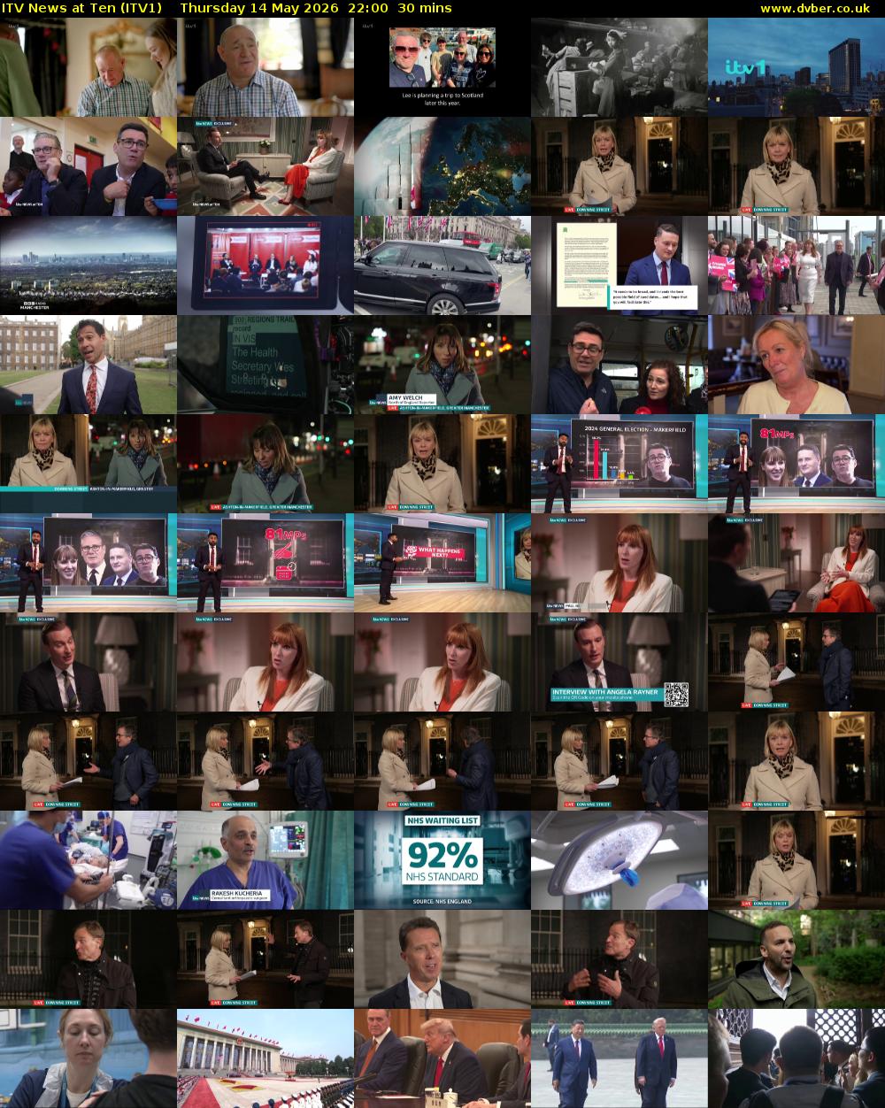 ITV News at Ten (ITV1) Thursday 14 May 2026 22:00 - 22:30