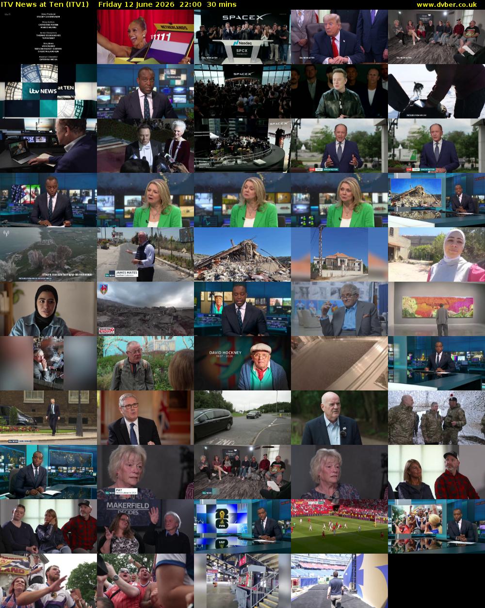 ITV News at Ten (ITV1) Friday 12 June 2026 22:00 - 22:30