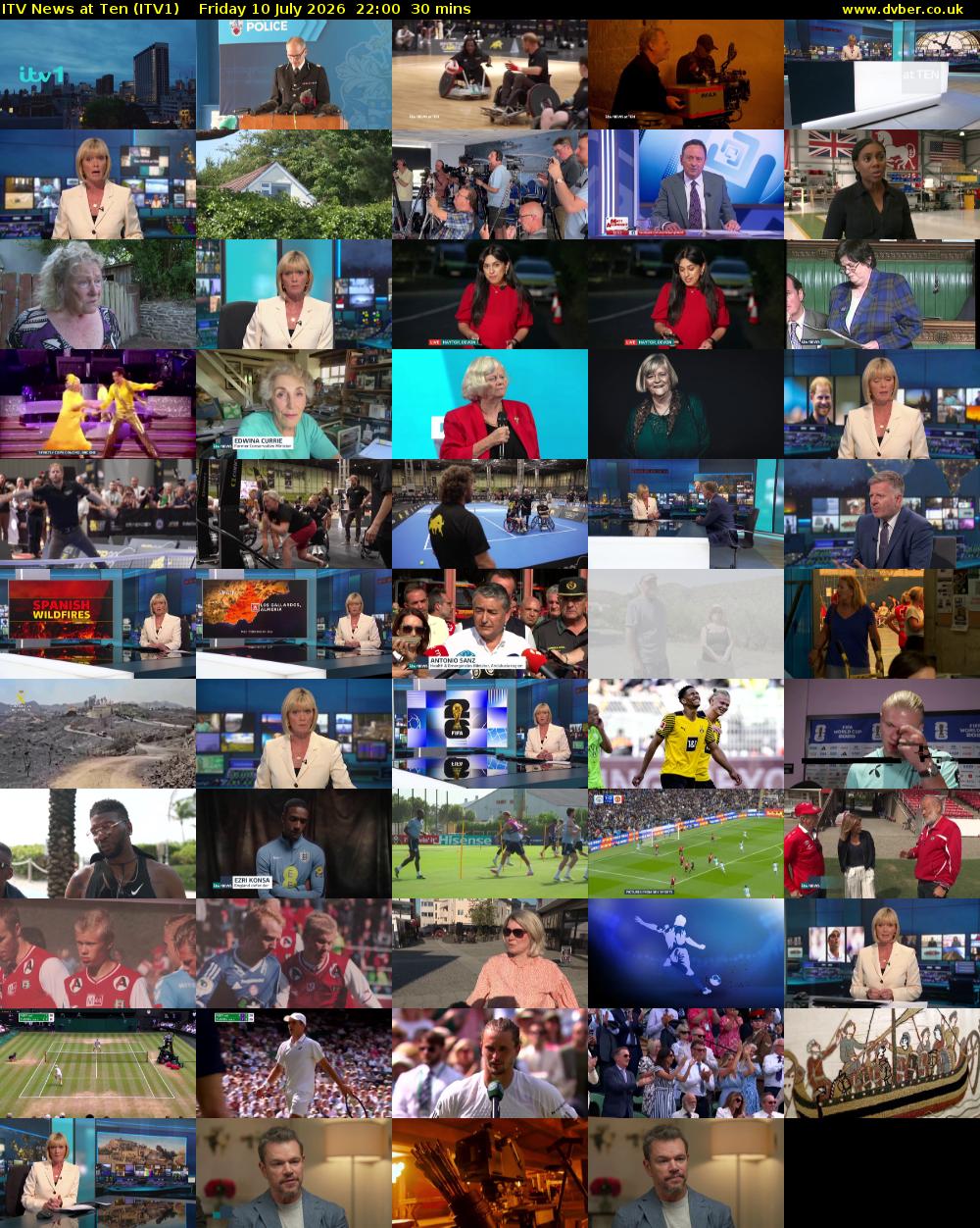 ITV News at Ten (ITV1) Friday 10 July 2026 22:00 - 22:30