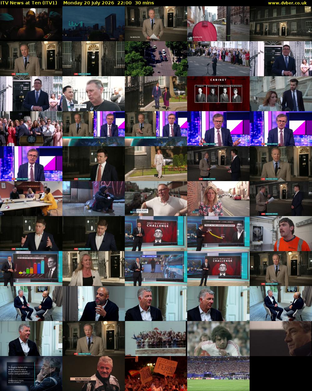 ITV News at Ten (ITV1) Monday 20 July 2026 22:00 - 22:30