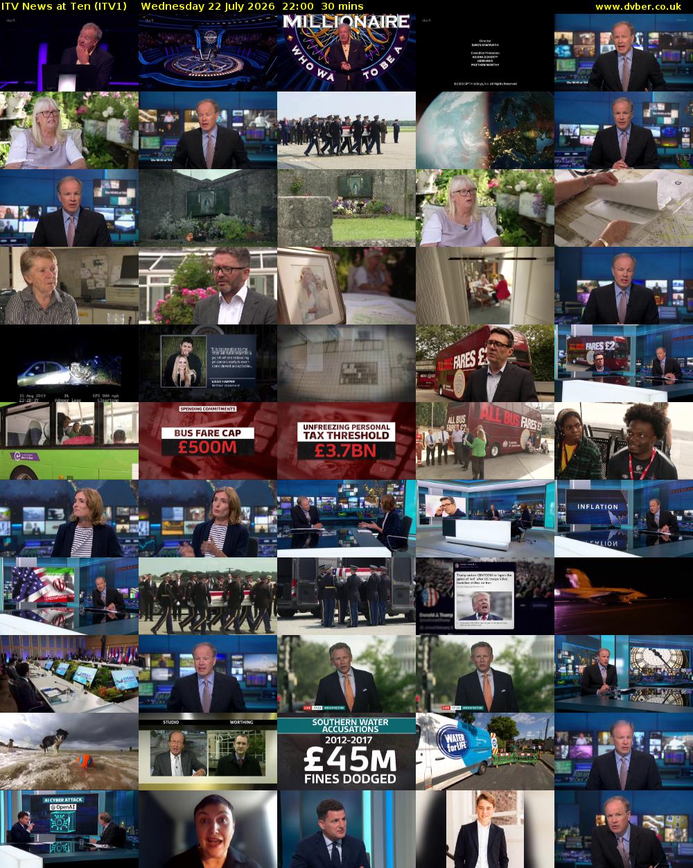 ITV News at Ten (ITV1) Wednesday 22 July 2026 22:00 - 22:30