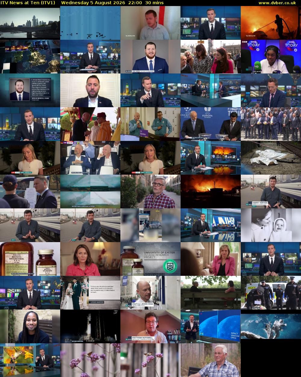 ITV News at Ten (ITV1) Wednesday 5 August 2026 22:00 - 22:30