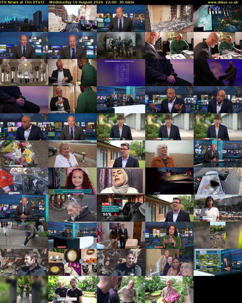 ITV News at Ten (ITV1) Wednesday 19 August 2026 22:00 - 22:30
