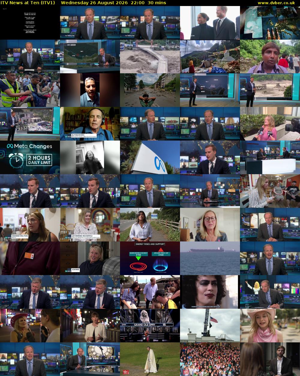 ITV News at Ten (ITV1) Wednesday 26 August 2026 22:00 - 22:30