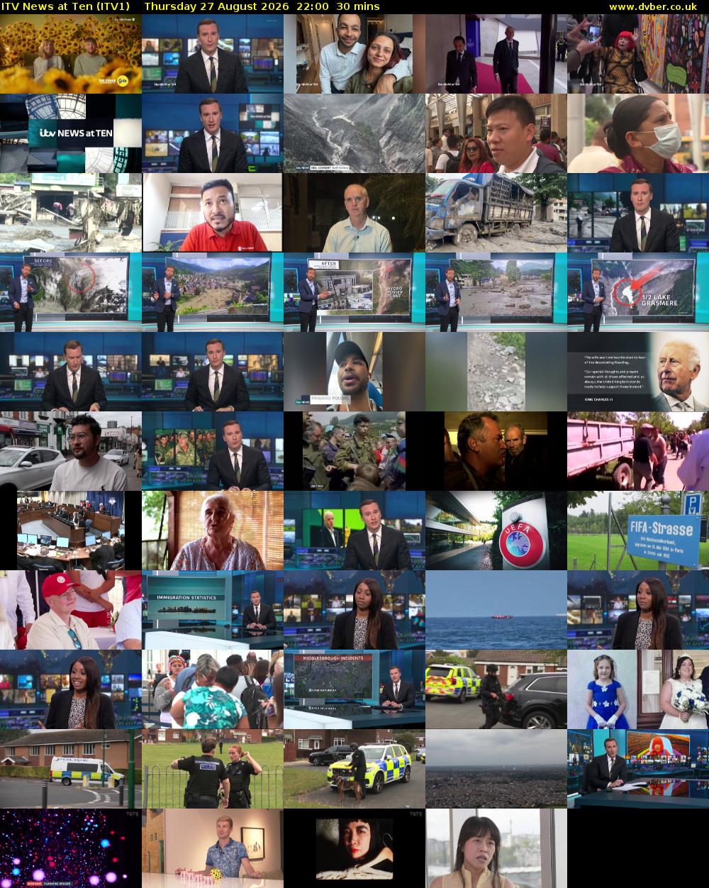 ITV News at Ten (ITV1) Thursday 27 August 2026 22:00 - 22:30