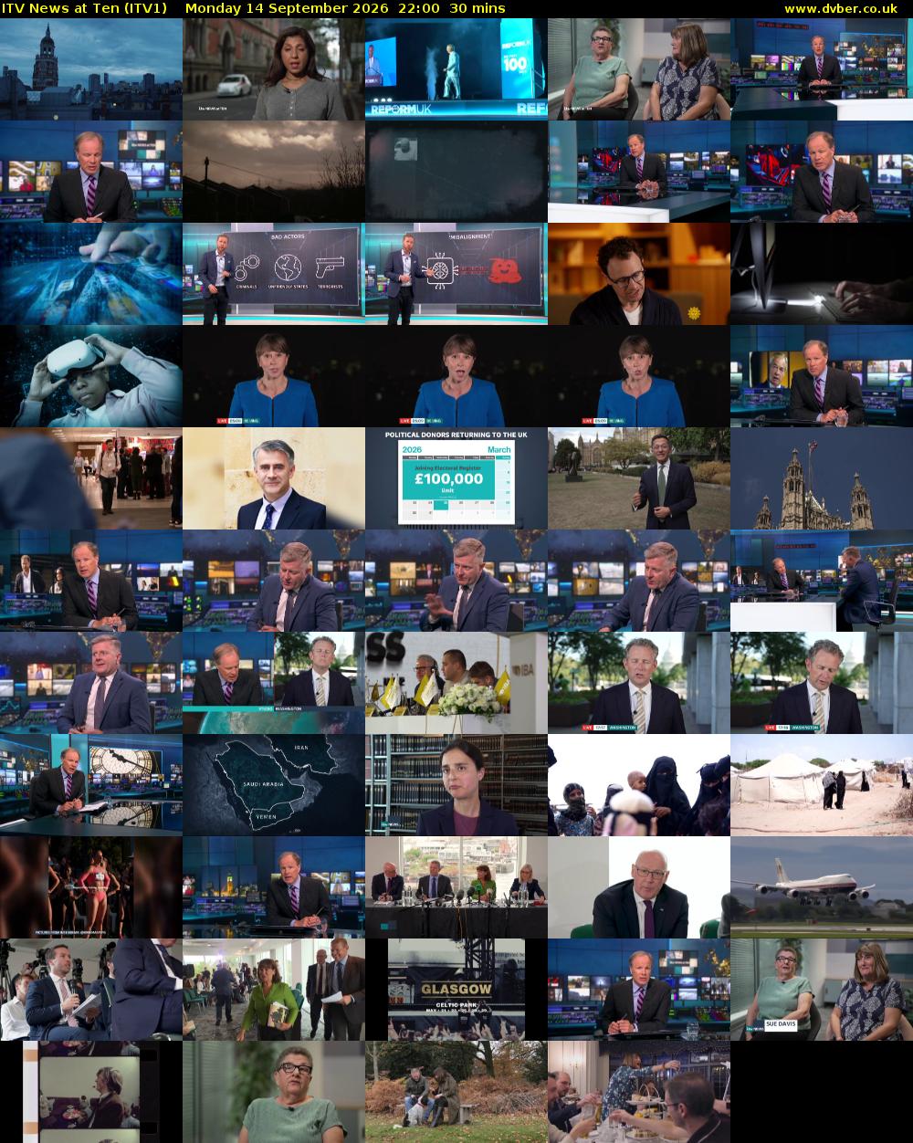ITV News at Ten (ITV1) Monday 14 September 2026 22:00 - 22:30