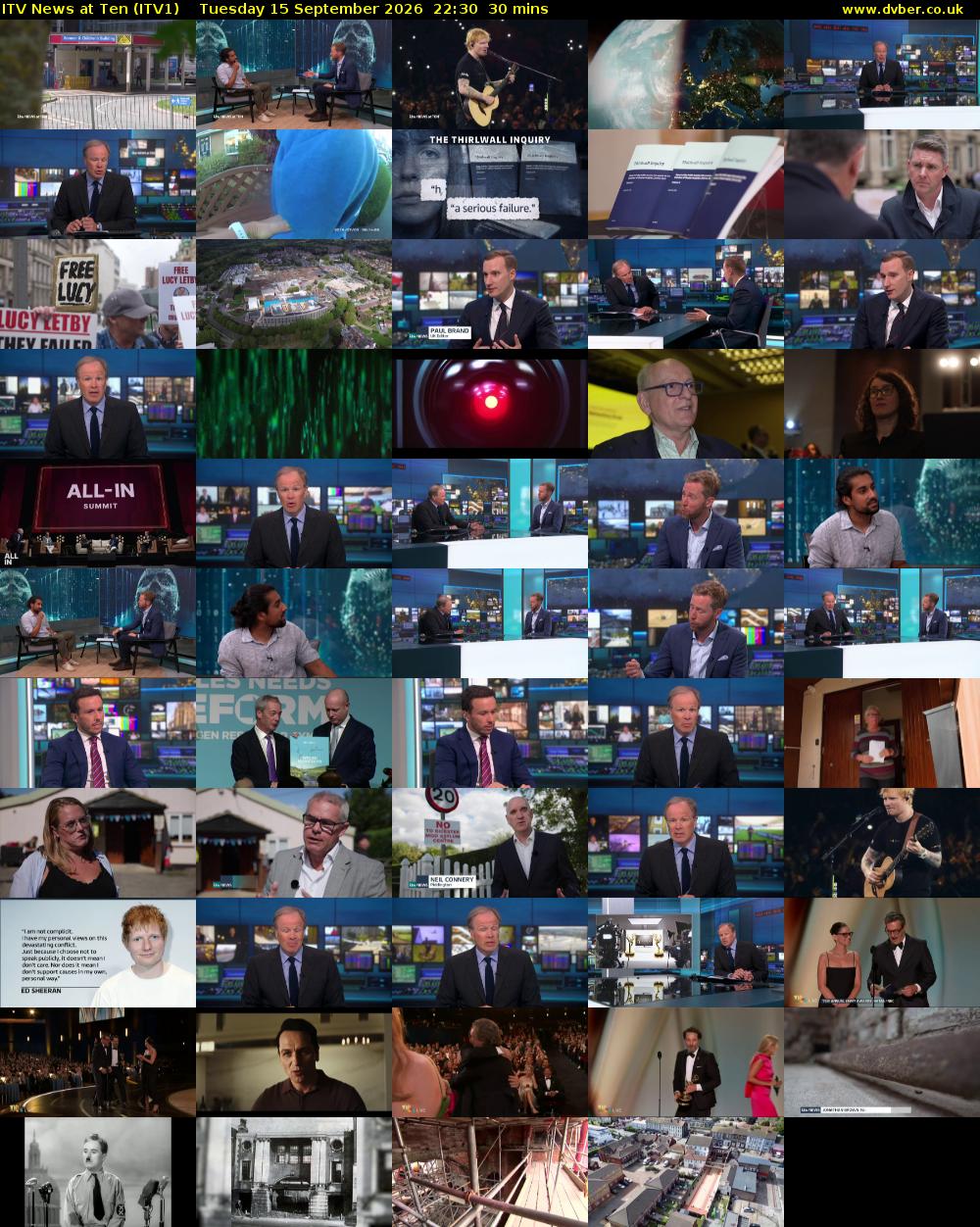 ITV News at Ten (ITV1) Tuesday 15 September 2026 22:30 - 23:00