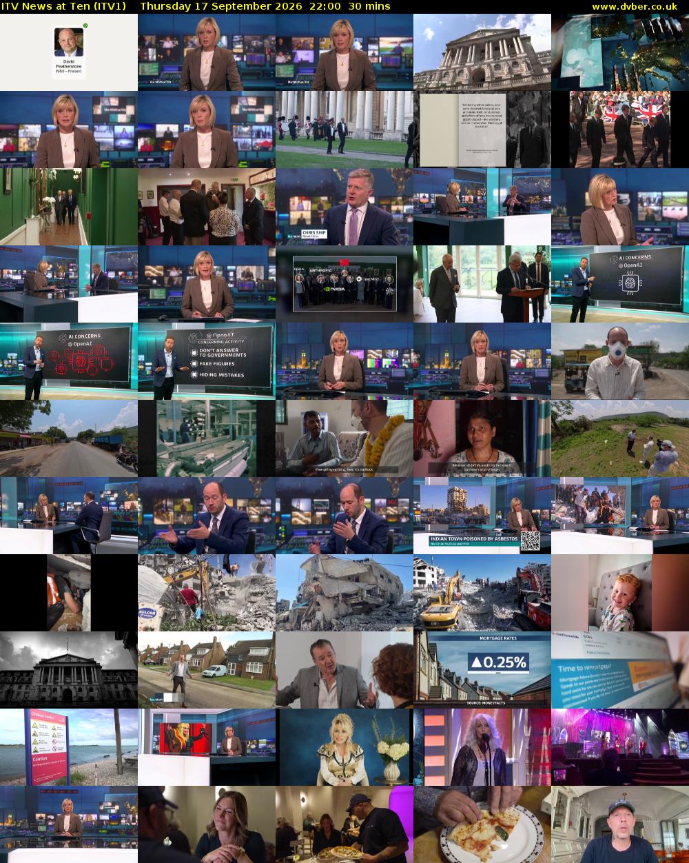 ITV News at Ten (ITV1) Thursday 17 September 2026 22:00 - 22:30