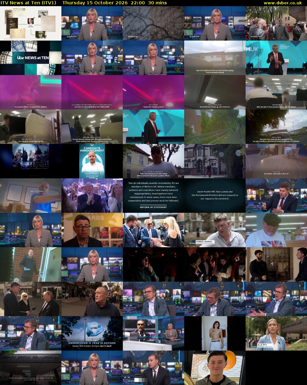 ITV News at Ten (ITV1) Thursday 15 October 2026 22:00 - 22:30