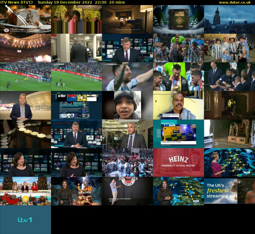 ITV News (ITV1) Sunday 18 December 2022 22:00 - 22:20