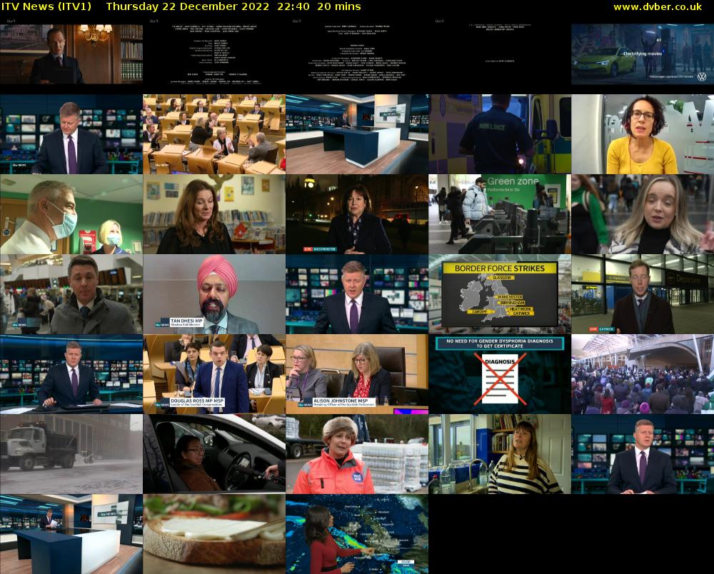 ITV News (ITV1) Thursday 22 December 2022 22:40 - 23:00