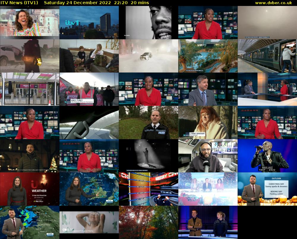 ITV News (ITV1) Saturday 24 December 2022 22:20 - 22:40