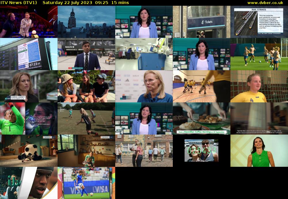 ITV News (ITV1) Saturday 22 July 2023 09:25 - 09:40