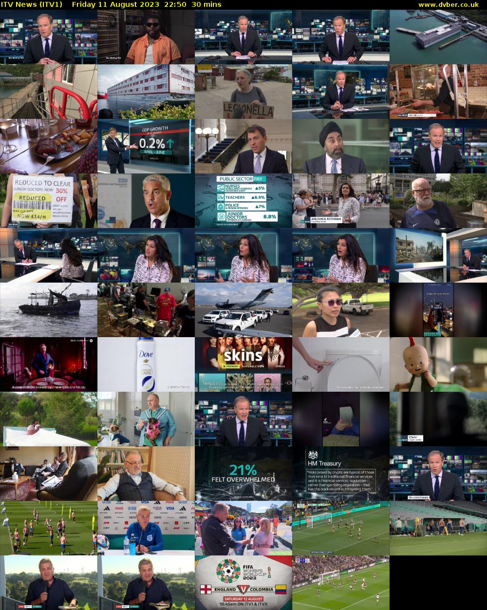ITV News (ITV1) Friday 11 August 2023 22:50 - 23:20