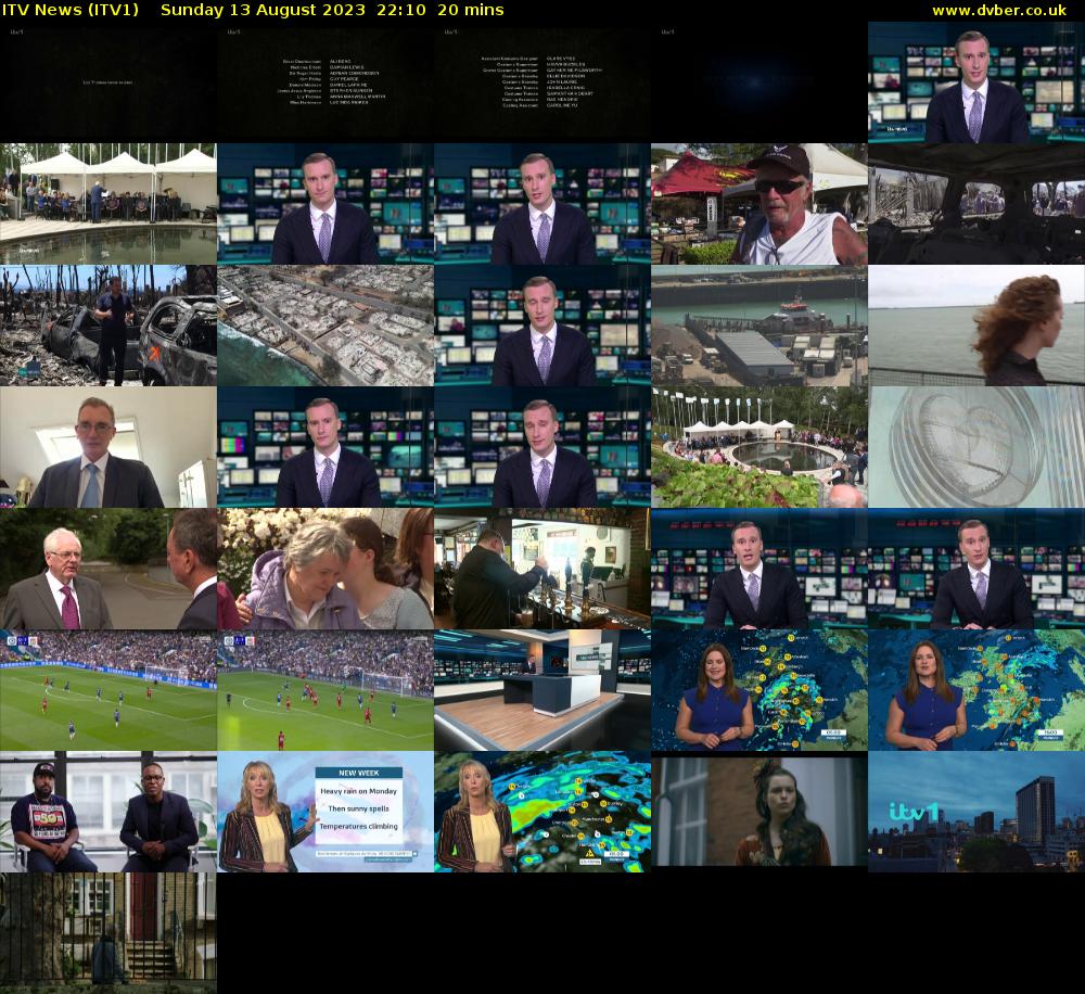 ITV News (ITV1) Sunday 13 August 2023 22:10 - 22:30