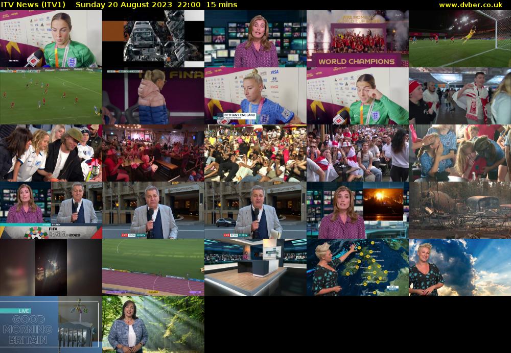 ITV News (ITV1) Sunday 20 August 2023 22:00 - 22:15