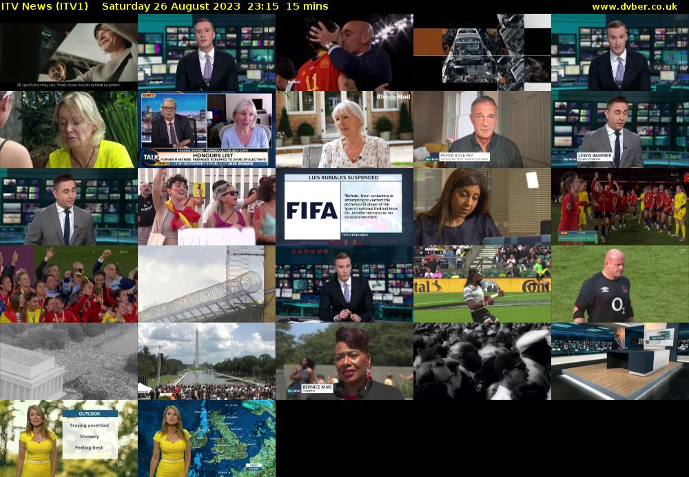 ITV News (ITV1) Saturday 26 August 2023 23:15 - 23:30