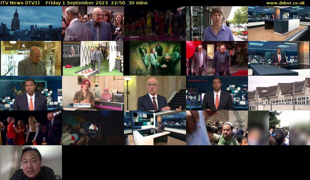 ITV News (ITV1) Friday 1 September 2023 22:50 - 23:20