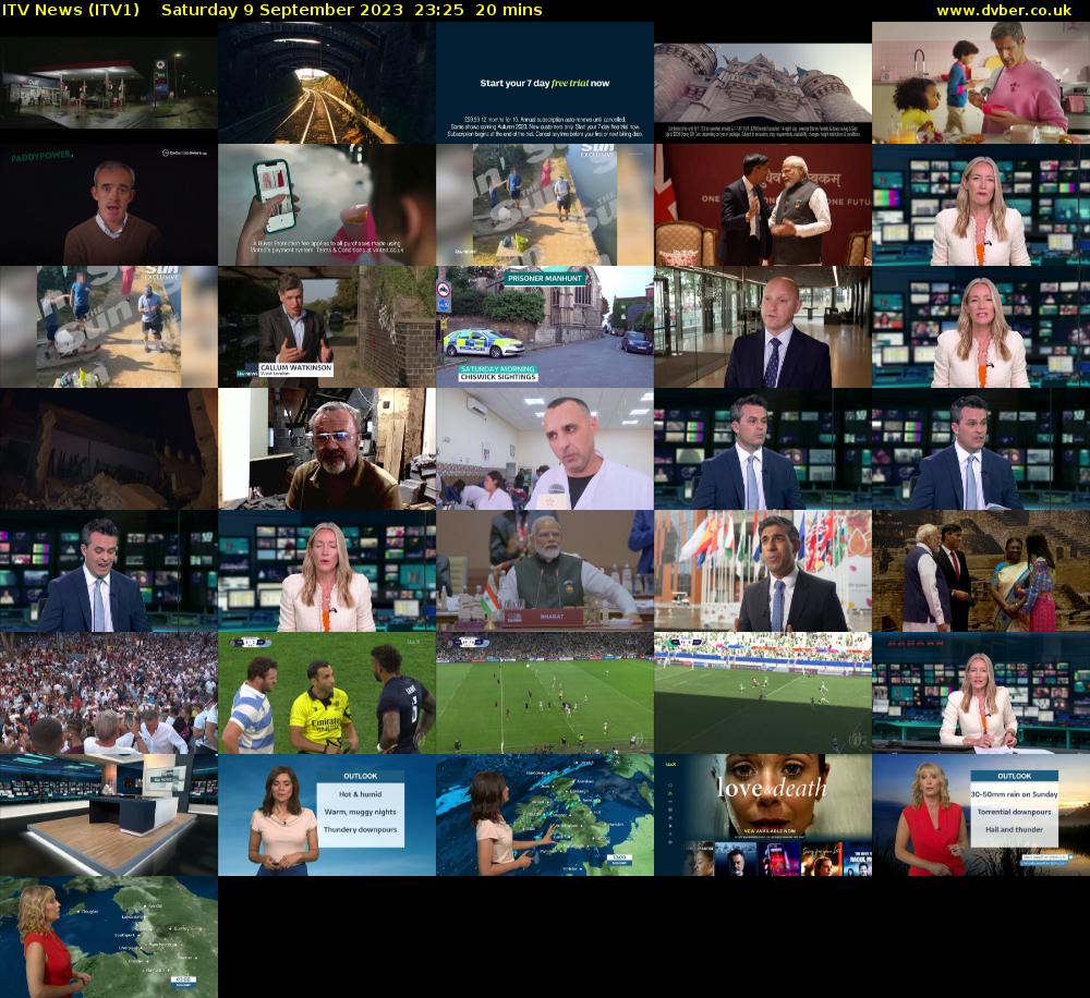 ITV News (ITV1) Saturday 9 September 2023 23:25 - 23:45