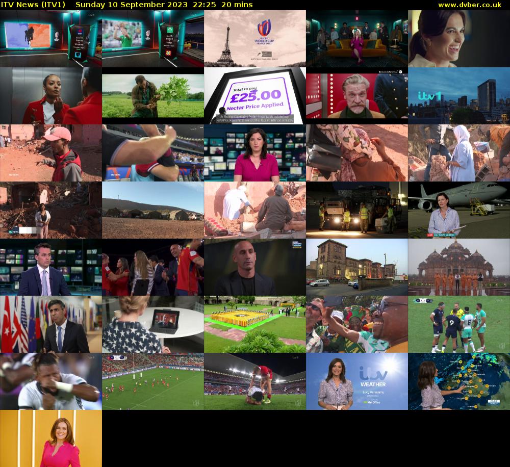 ITV News (ITV1) Sunday 10 September 2023 22:25 - 22:45