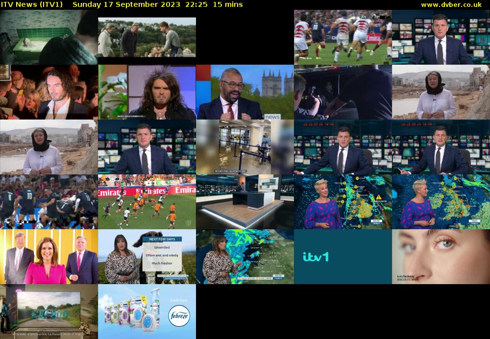 ITV News (ITV1) Sunday 17 September 2023 22:25 - 22:40