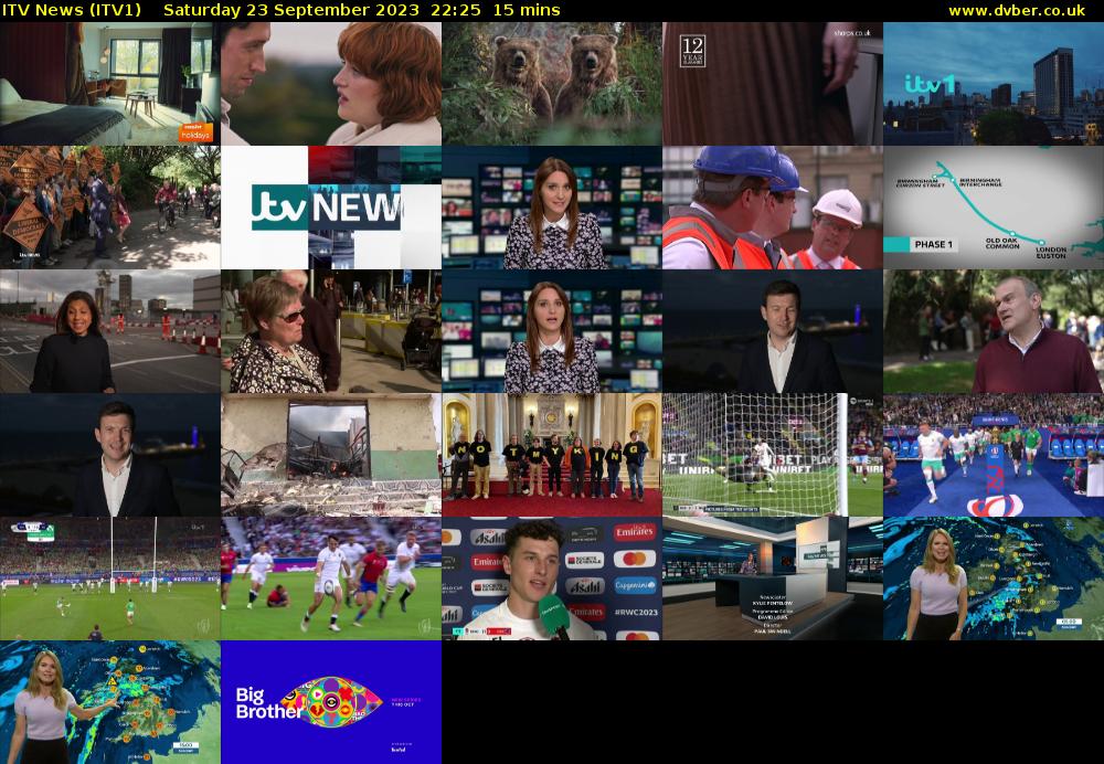 ITV News (ITV1) Saturday 23 September 2023 22:25 - 22:40