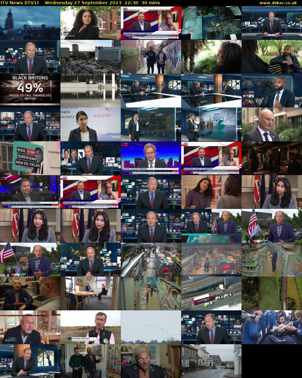 ITV News (ITV1) Wednesday 27 September 2023 22:30 - 23:00