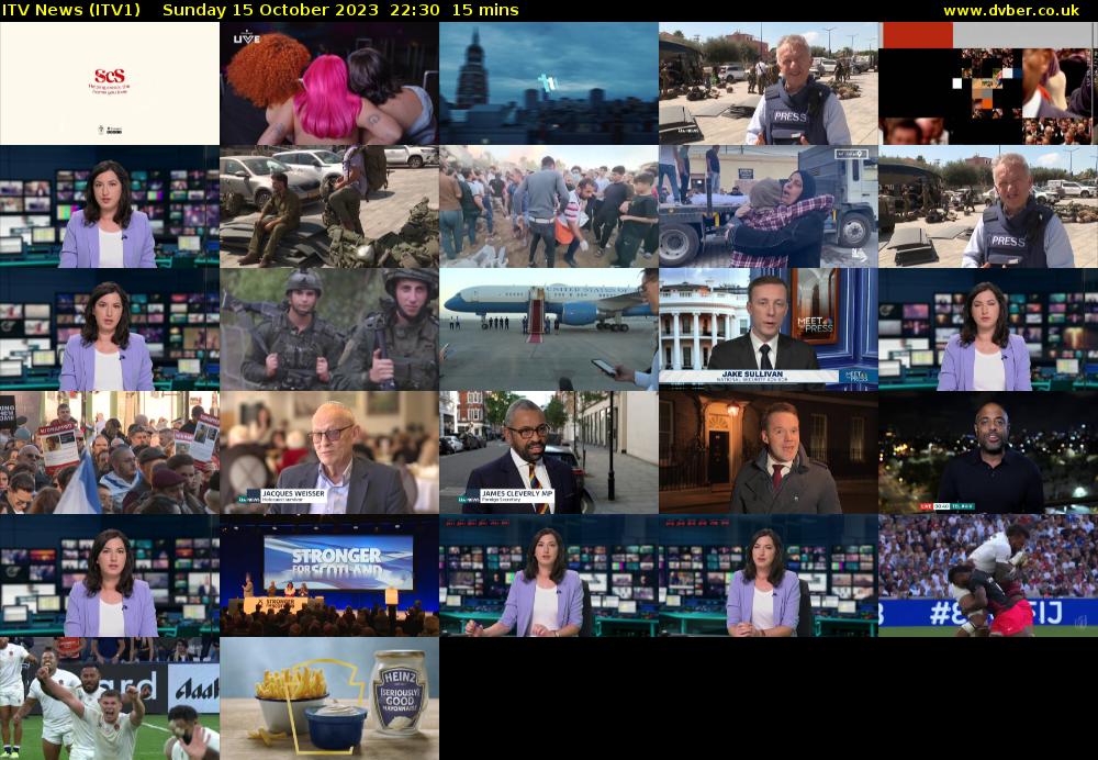 ITV News (ITV1) Sunday 15 October 2023 22:30 - 22:45