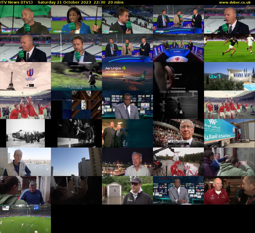ITV News (ITV1) Saturday 21 October 2023 22:30 - 22:50