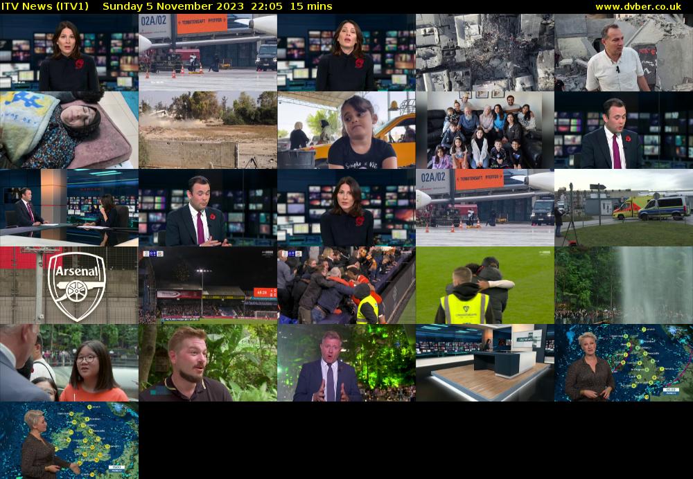 ITV News (ITV1) Sunday 5 November 2023 22:05 - 22:20