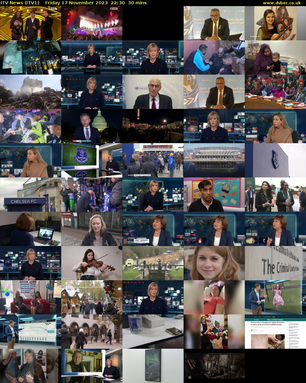 ITV News (ITV1) Friday 17 November 2023 22:30 - 23:00