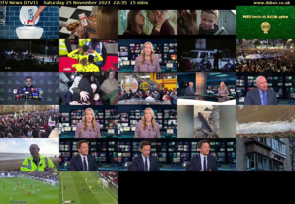 ITV News (ITV1) Saturday 25 November 2023 22:35 - 22:50