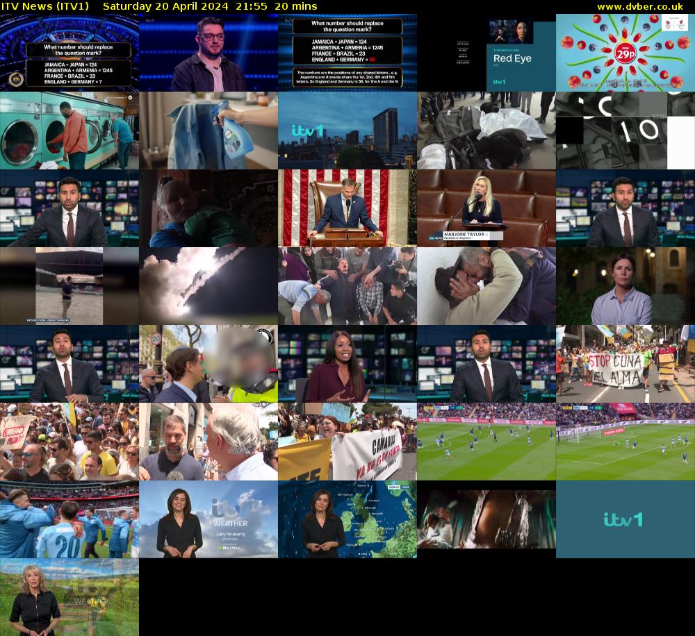 ITV News (ITV1) Saturday 20 April 2024 21:55 - 22:15