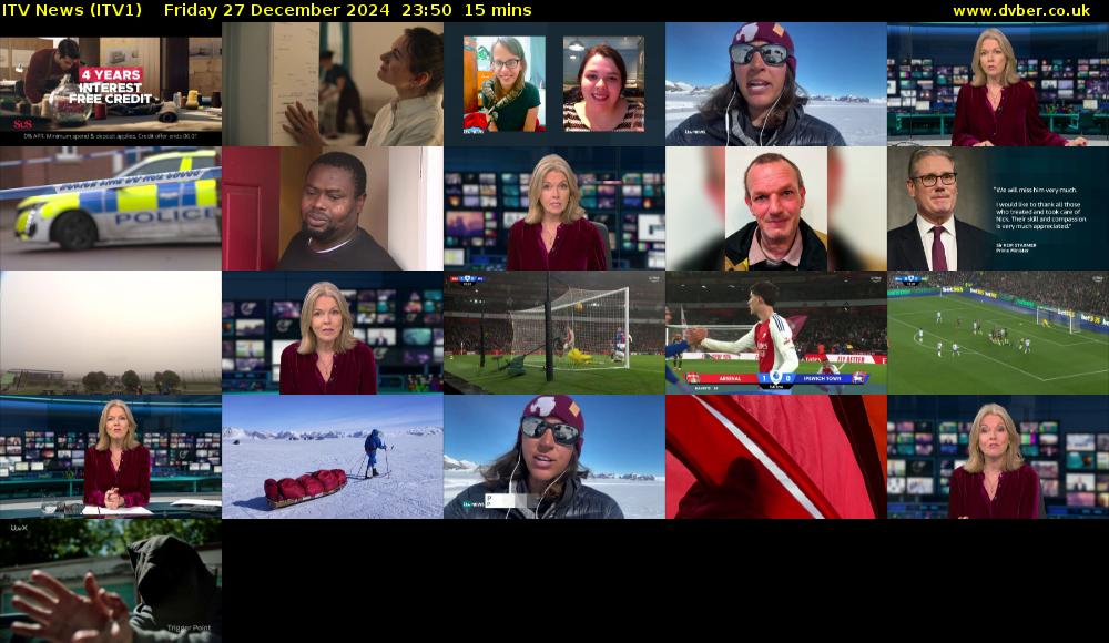 ITV News (ITV1) Friday 27 December 2024 23:50 - 00:05
