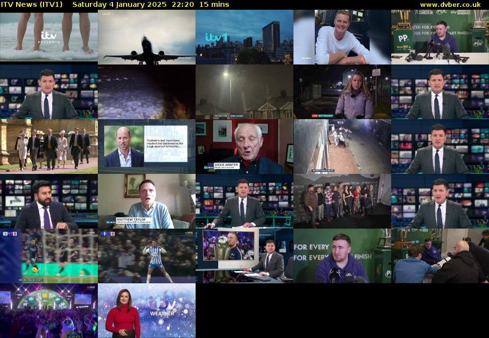 ITV News (ITV1) Saturday 4 January 2025 22:20 - 22:35