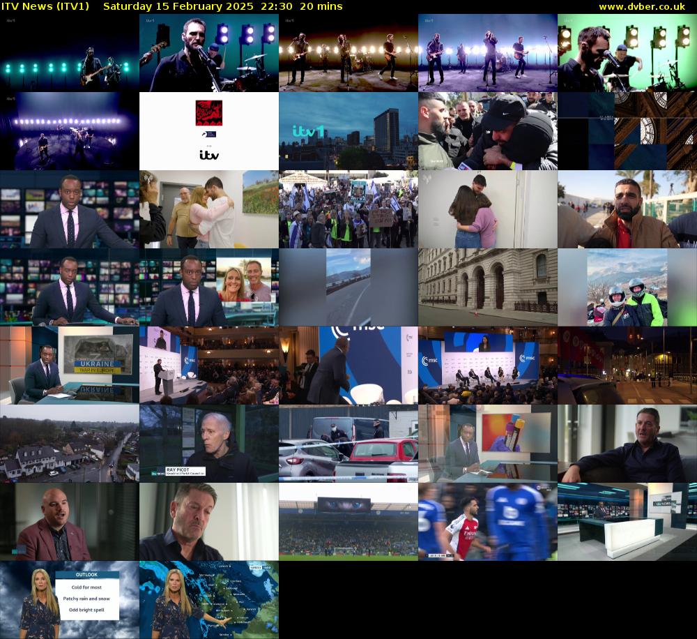 ITV News (ITV1) Saturday 15 February 2025 22:30 - 22:50