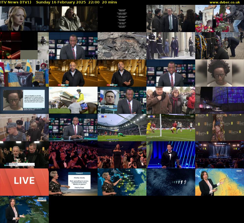 ITV News (ITV1) Sunday 16 February 2025 22:00 - 22:20