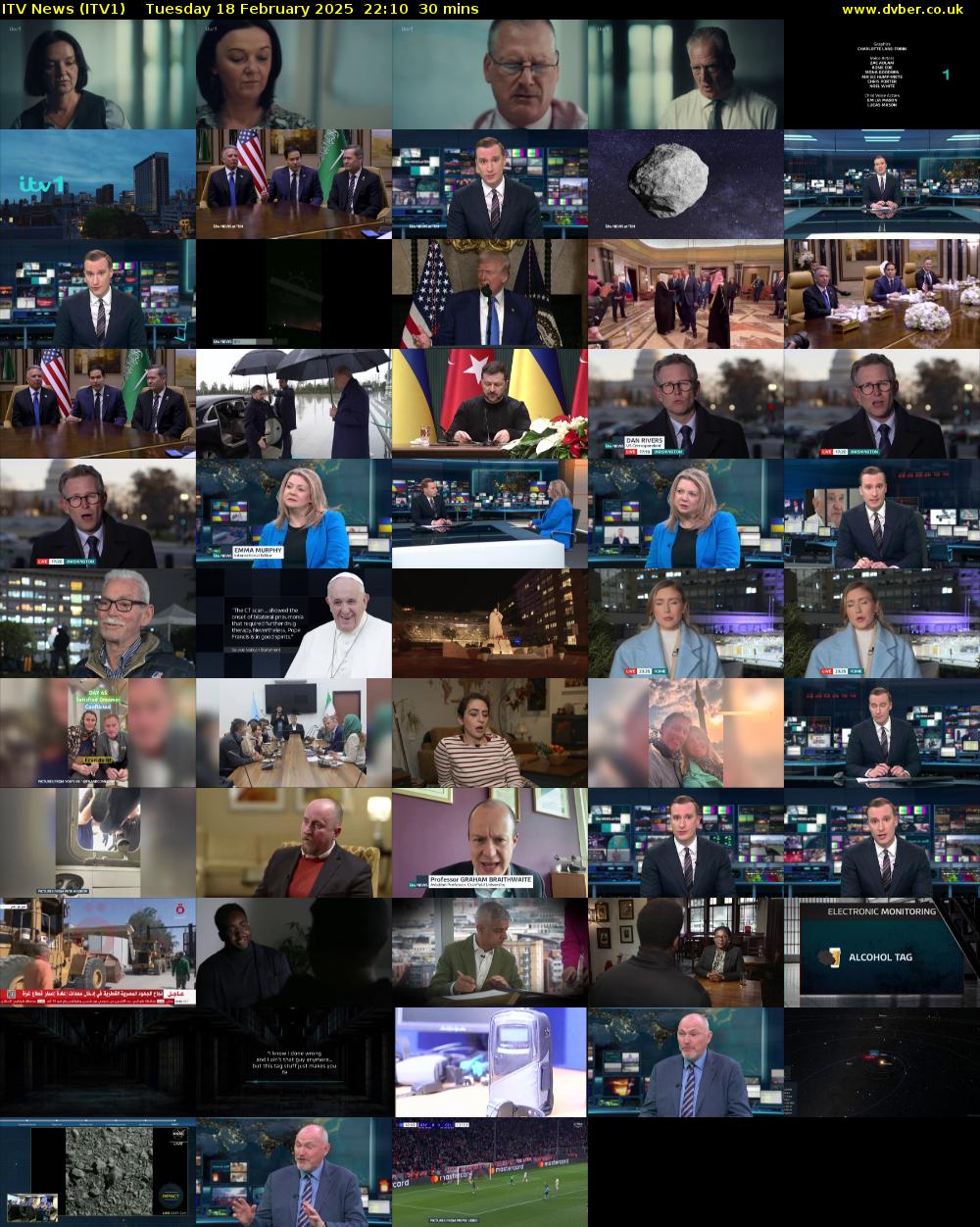 ITV News (ITV1) Tuesday 18 February 2025 22:10 - 22:40
