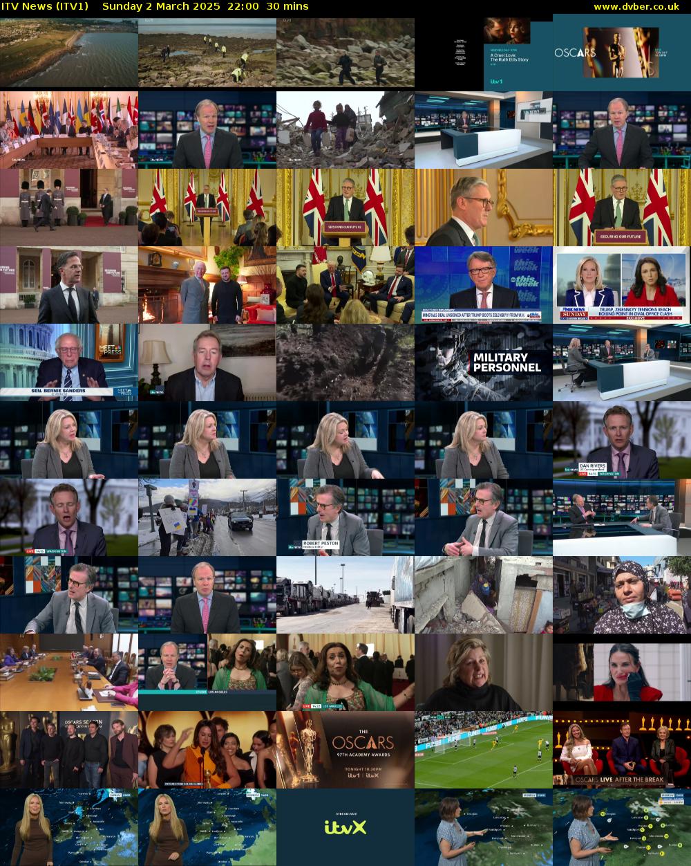 ITV News (ITV1) Sunday 2 March 2025 22:00 - 22:30
