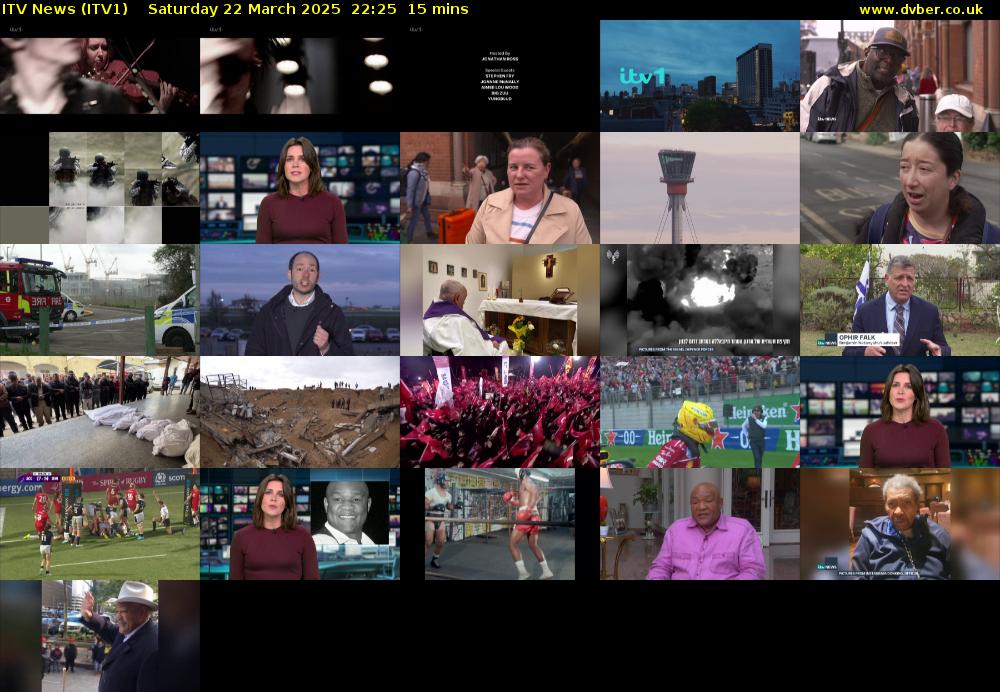 ITV News (ITV1) Saturday 22 March 2025 22:25 - 22:40