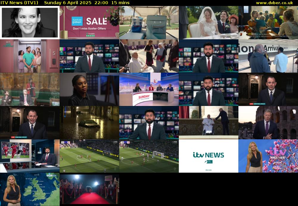 ITV News (ITV1) Sunday 6 April 2025 22:00 - 22:15