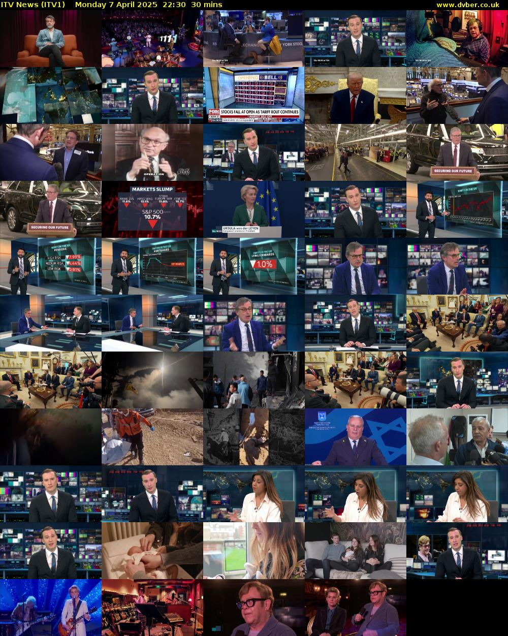 ITV News (ITV1) Monday 7 April 2025 22:30 - 23:00