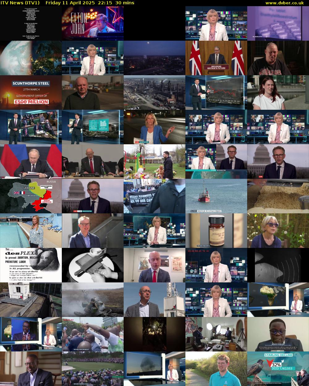 ITV News (ITV1) Friday 11 April 2025 22:15 - 22:45