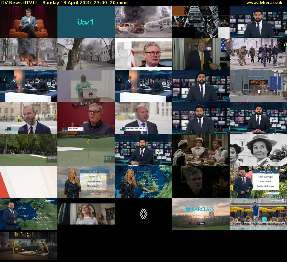ITV News (ITV1) Sunday 13 April 2025 23:00 - 23:20