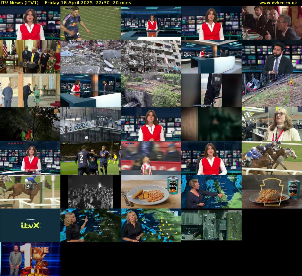 ITV News (ITV1) Friday 18 April 2025 22:30 - 22:50