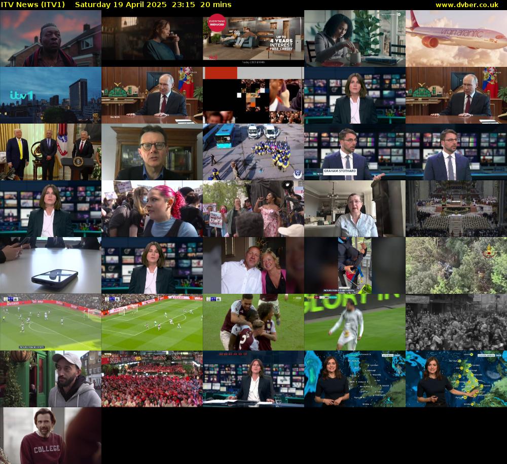 ITV News (ITV1) Saturday 19 April 2025 23:15 - 23:35