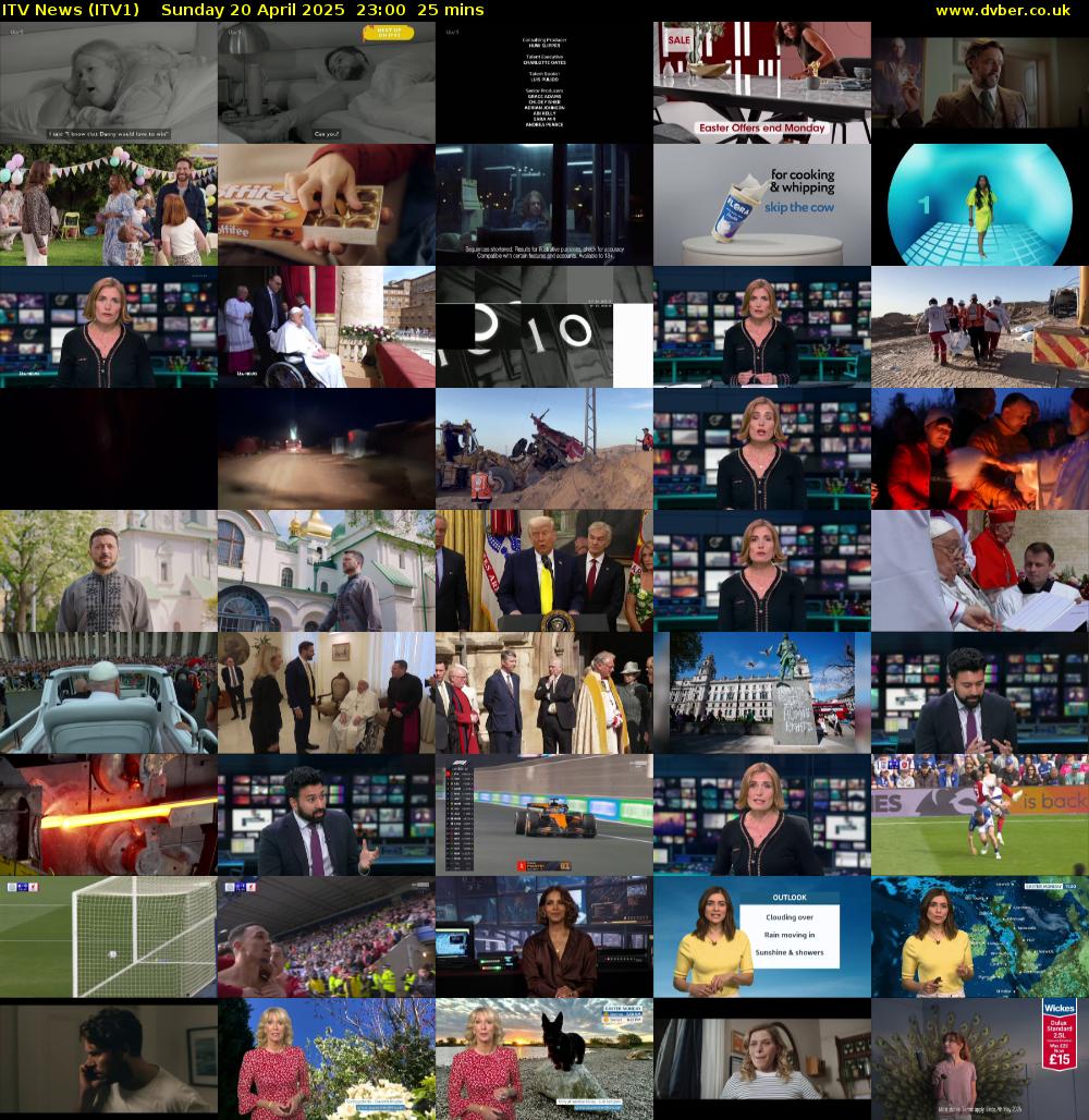 ITV News (ITV1) Sunday 20 April 2025 23:00 - 23:25