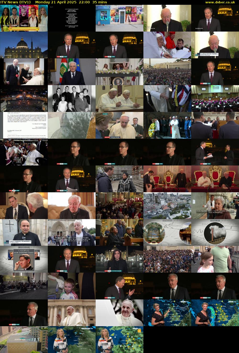 ITV News (ITV1) Monday 21 April 2025 22:00 - 22:35