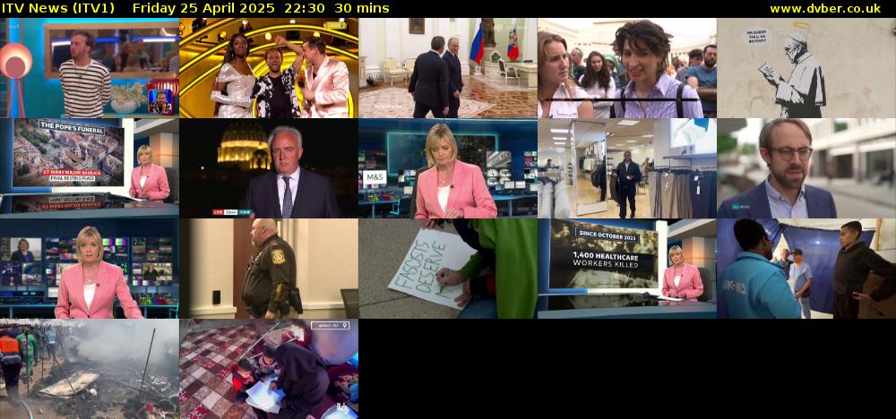 ITV News (ITV1) Friday 25 April 2025 22:30 - 23:00