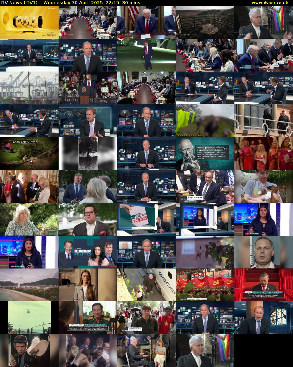 ITV News (ITV1) Wednesday 30 April 2025 22:15 - 22:45